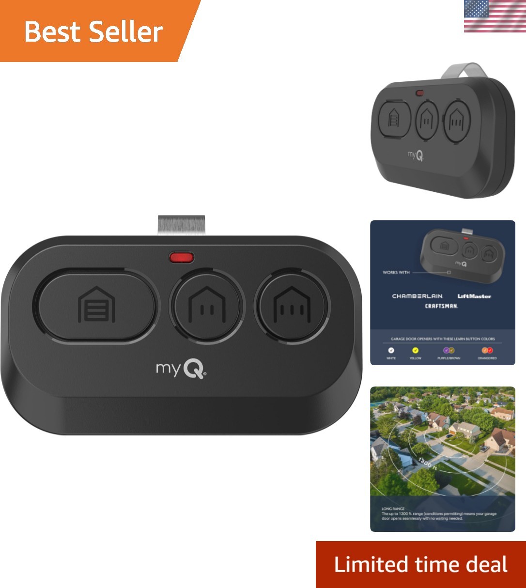 myQ 3-Button Visor Garage Door Remote Control