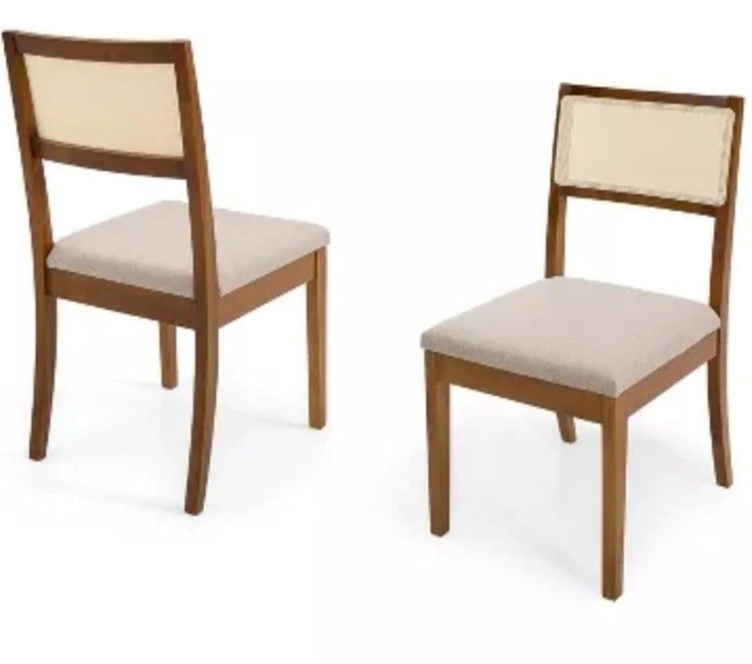 Set of 2 Cane Back Dining Chairs Oak - Herval