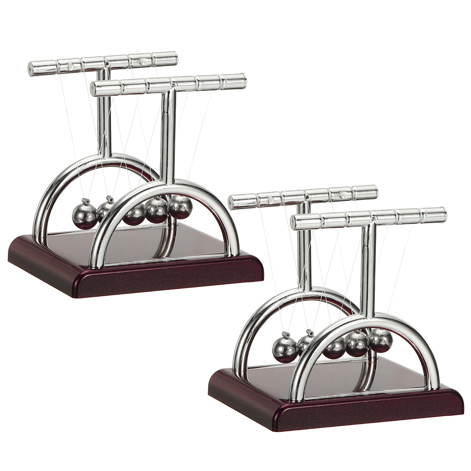 2 Pack Newtons Cradle, Newton's Cradle Pendulum 5 Balance Balls, T-shaped, S