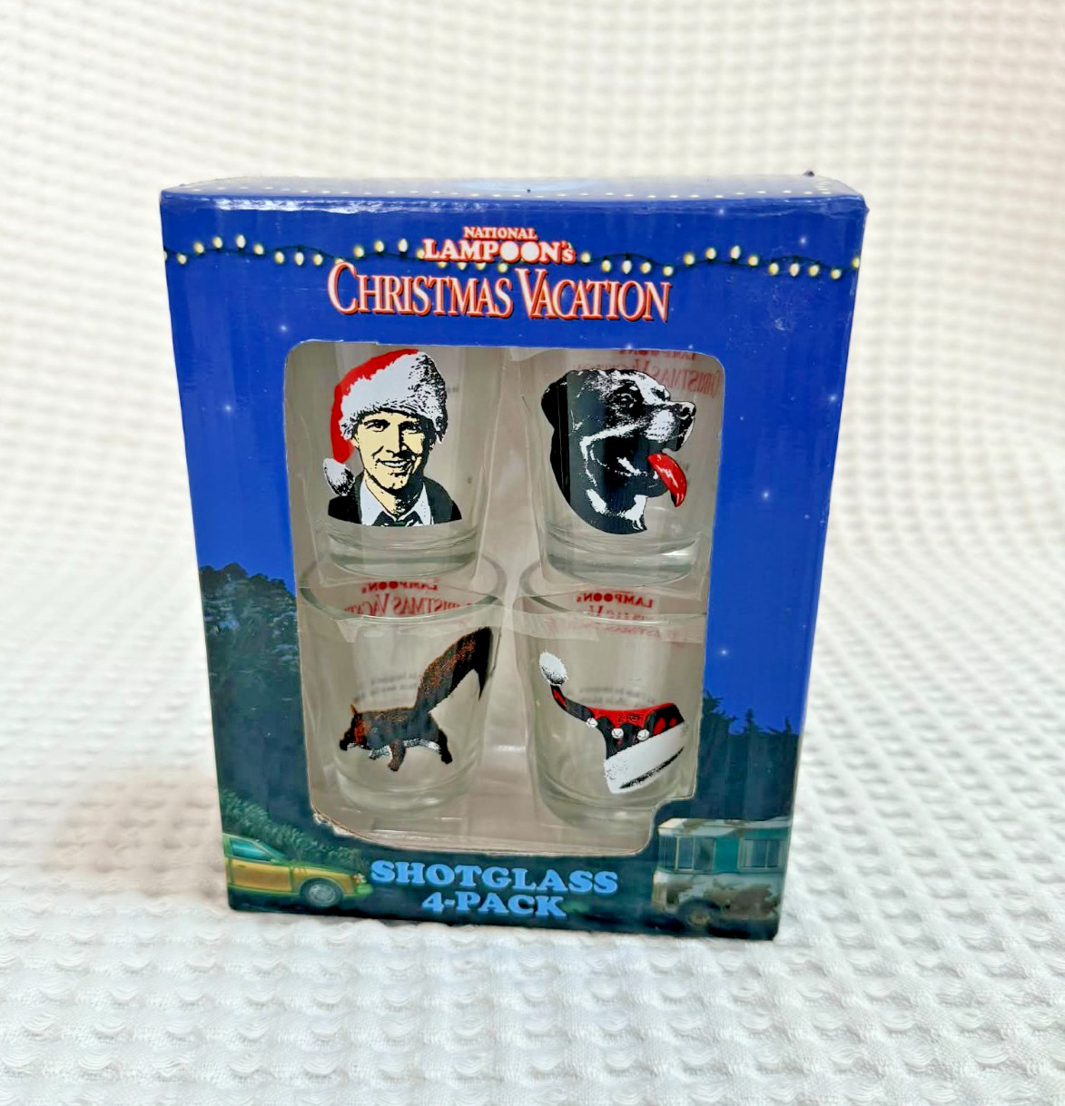 New in Box National Lampoon's Christmas Vacation 4 Shot Glasses