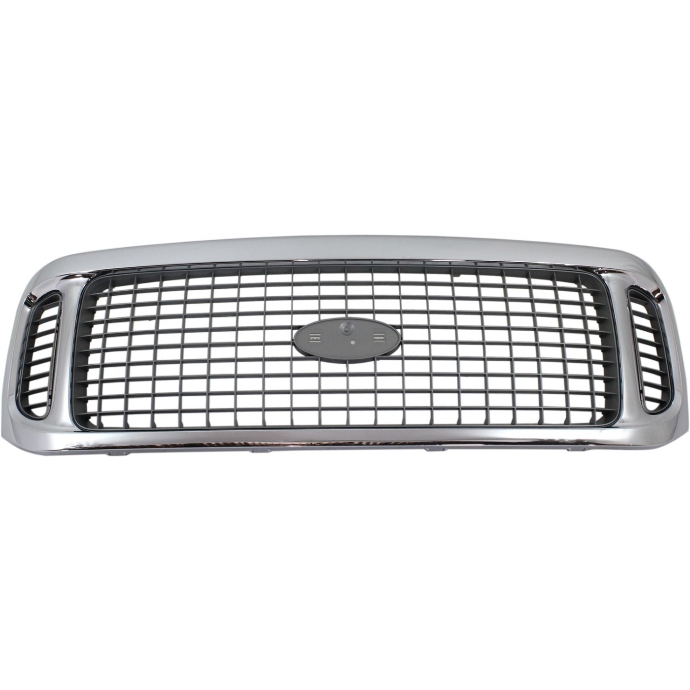 Grille For 2002-2004 Ford Excursion Chrome Shell w/ Gray Insert Plastic