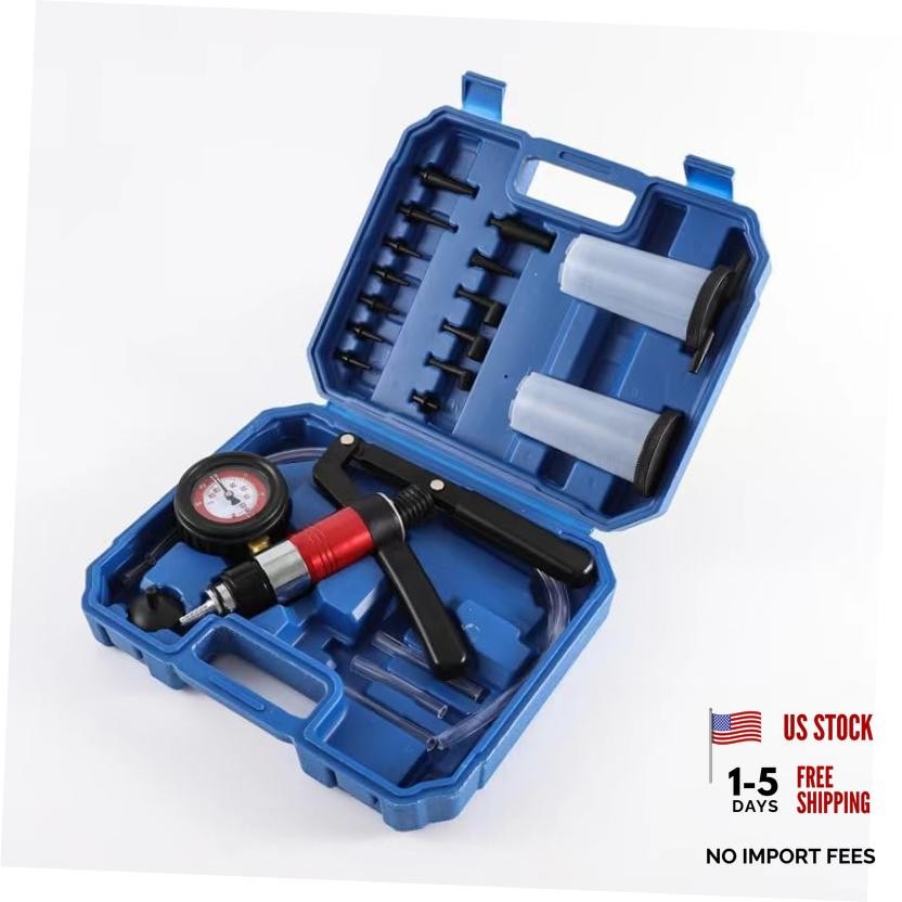 Handheld Vacuum Pump Brake Bleeder Kit, Multi-Functional Vacuum & (23PC-Blue)