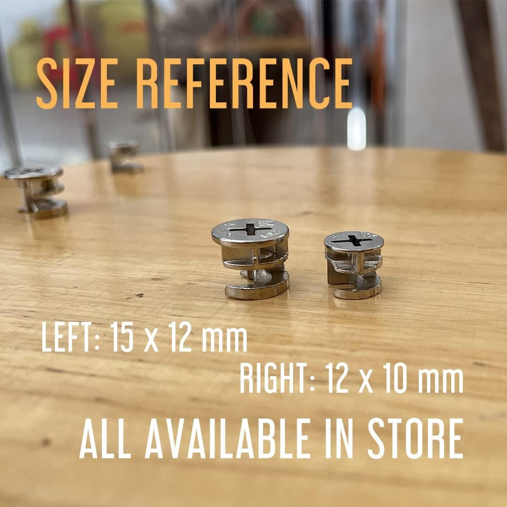 12 X 10Mm Cam Lock Replacements, Cam Connector Fittings, Furniture Cam Lock Nut