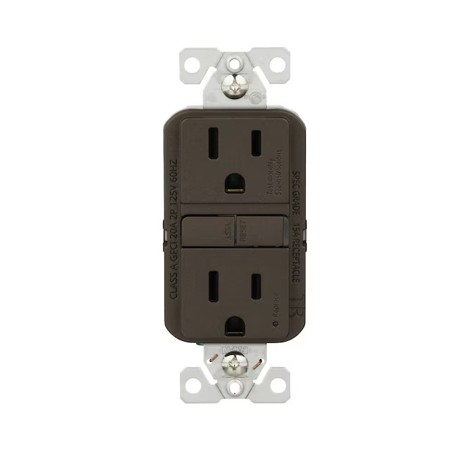 NEW Lot of 2 Eaton Brown GFCI Duplex Receptacle Tamper Resistant TRGF15RB-BX-LW