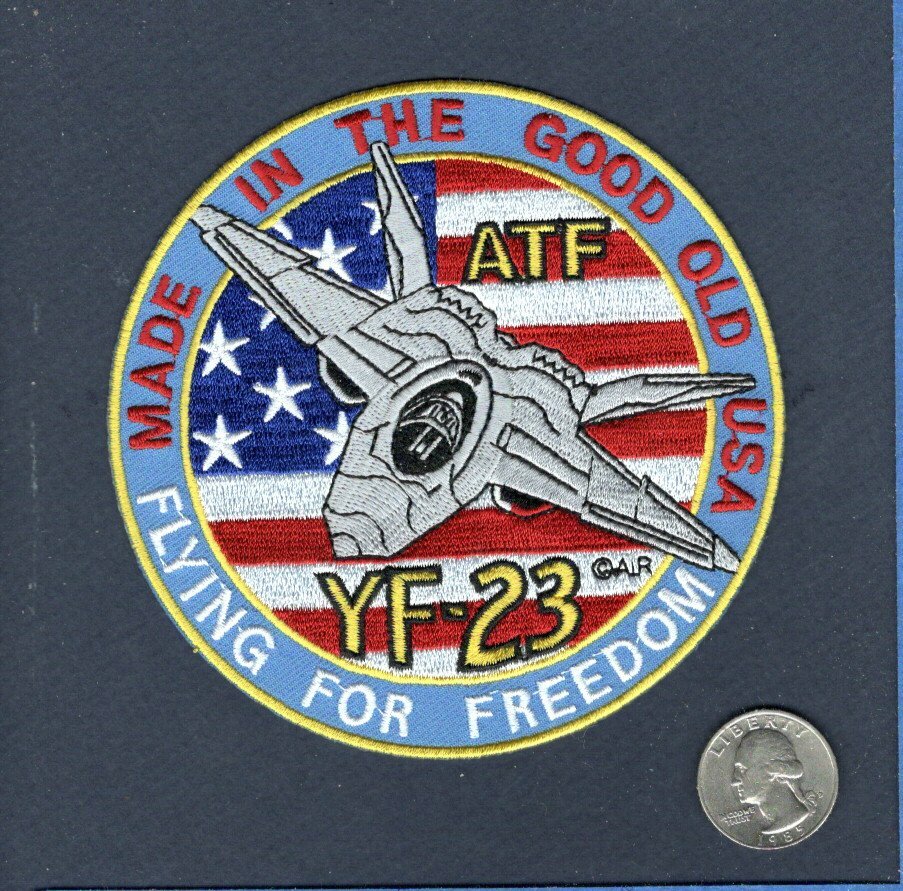 F-23 YF-23 BLACK WIDOW USAF Northrop Prototype ATF FS Fighter Squadron Patch