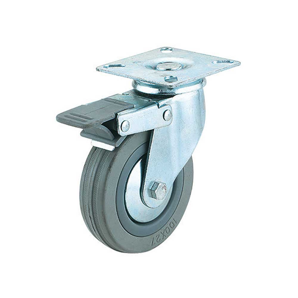 Peachtree Woodworking 3354 3" Swivel Caster Wheel Dbl Brake / Post Mount