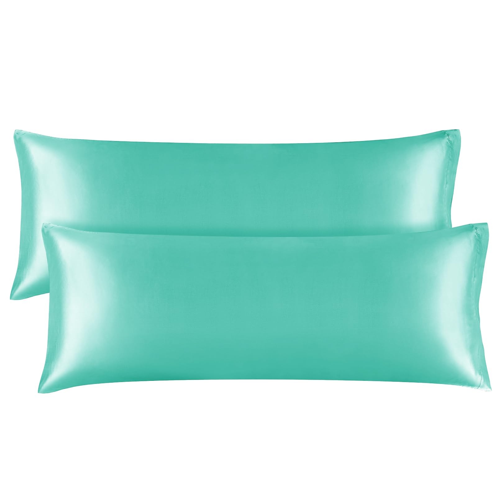 Silk Like Body Pillowcase 2 Pack, 20x54, Smooth Hair Care, Green