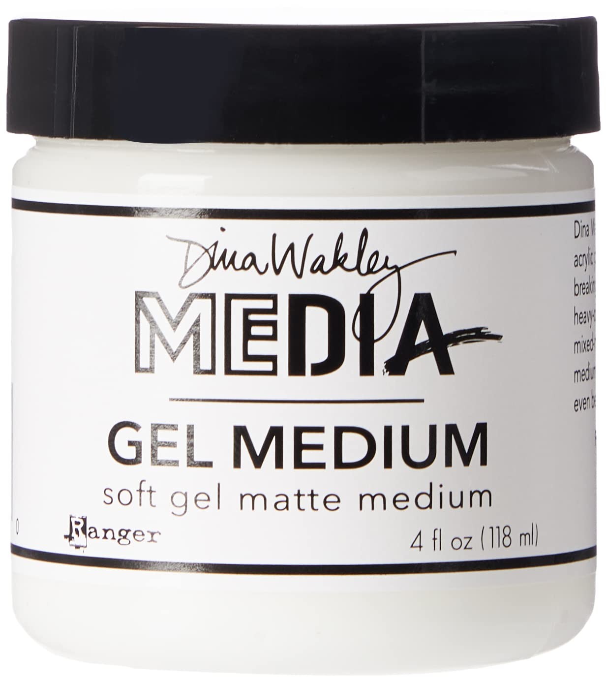 Dina Wakley Media Gel Medium 4Oz Matte Finish Acid Free Non Toxic Adhesive