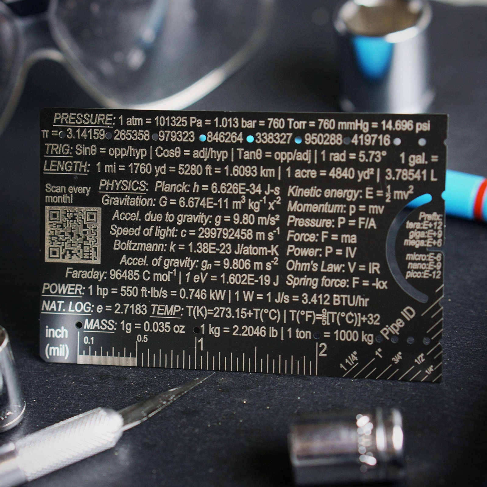 The Pocket Engineer - Wallet Engineering Ruler Scale and Unit Conversion Refe...