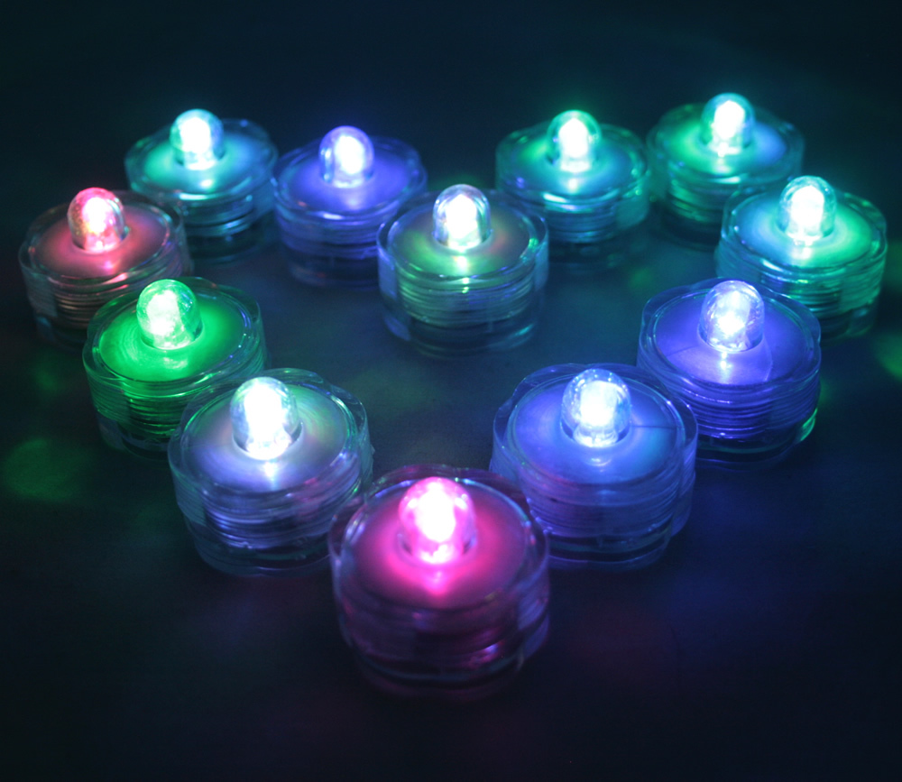 Multi-Color Changing LED superbright tealights, 12 - Candles Battery operated