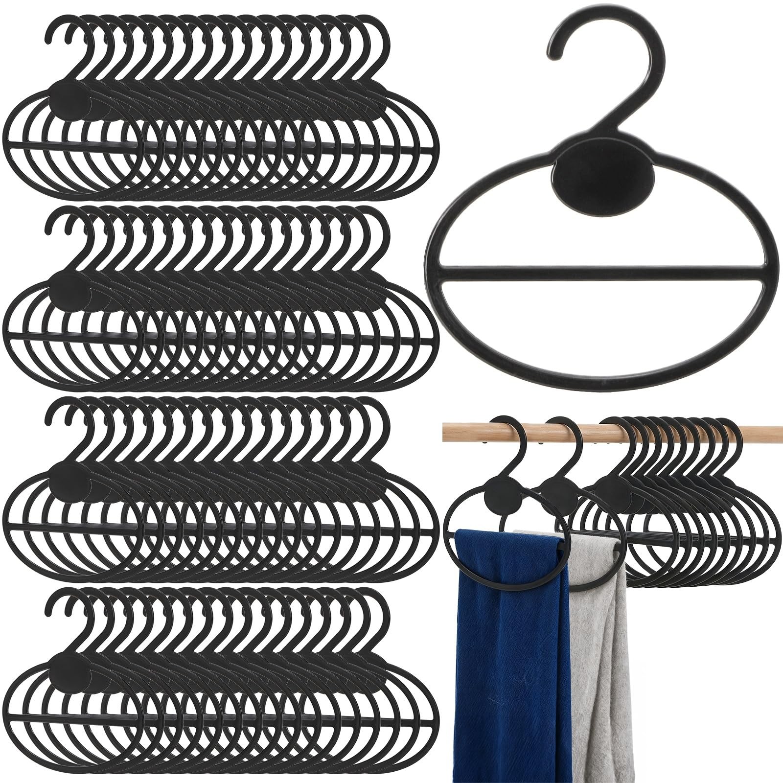 100 Pack Scarf Hanger, 5.5 Inch Plastic Scarf Organizer Space Saving for Clos...
