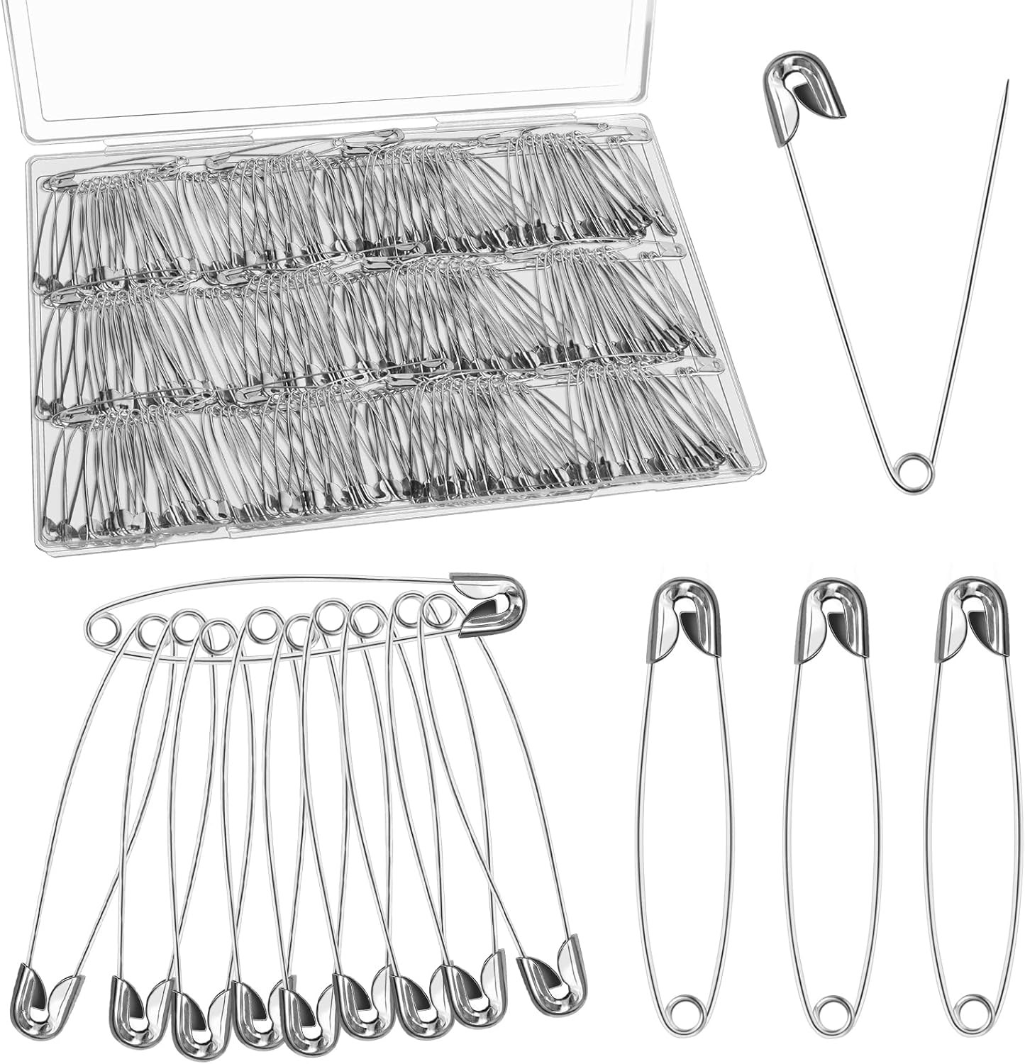 400 PCS 2.1 Inch Large Safety Pins, Safety Pin for Clothes, Safety Pins Heavy Du