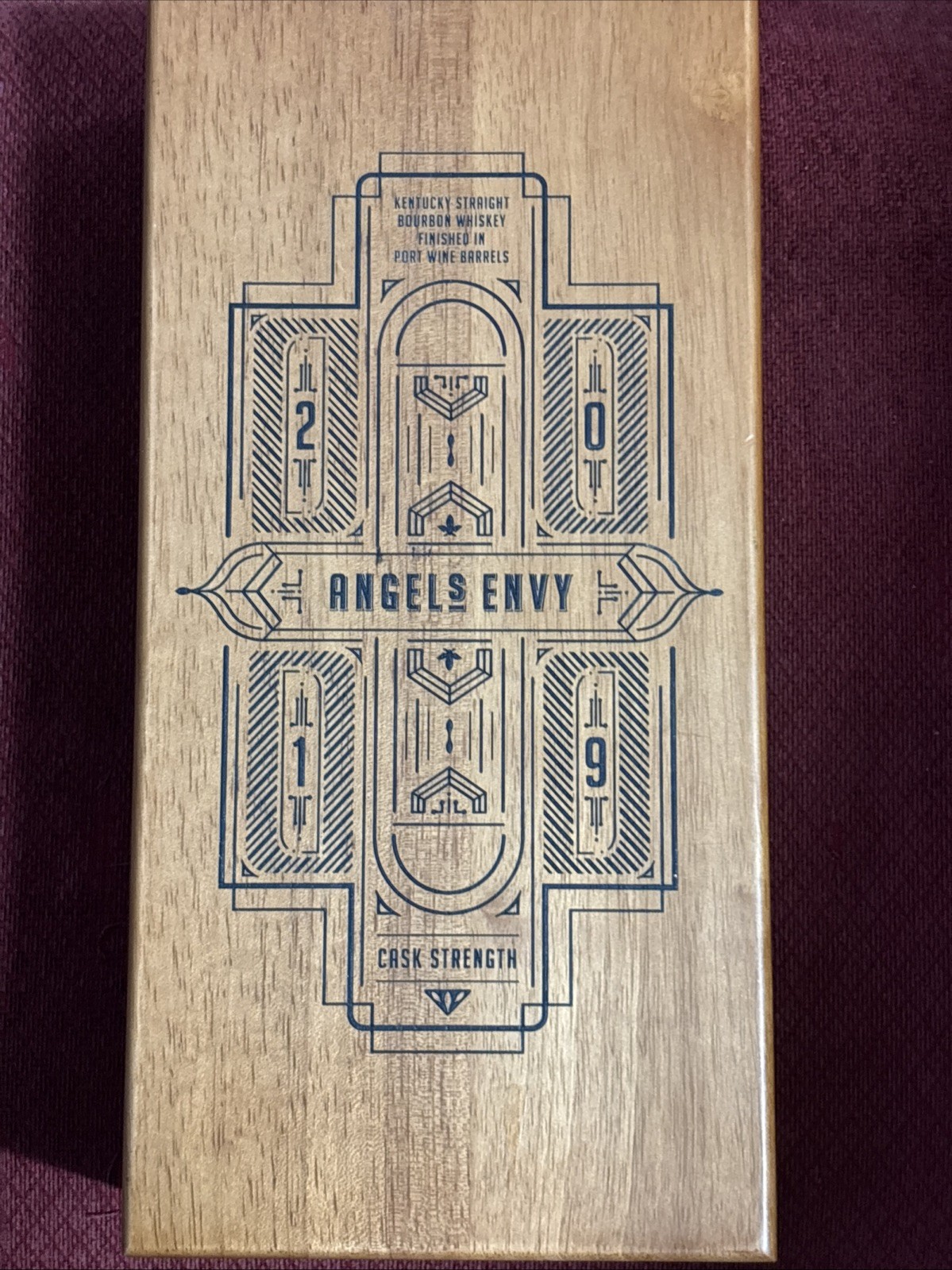 Angel’s Envy Bourbon Cask Strength 2019 Whiskey Solid Wooden Box