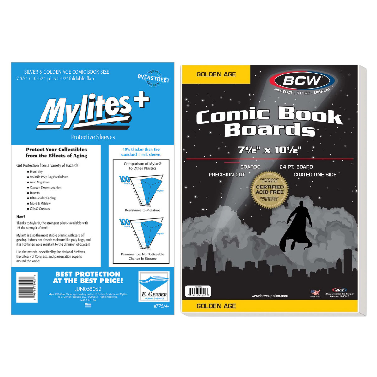 10 Mylites 1.42 Mil Mylar Silver & Golden Age Comic Book Bags and Boards (BCW)