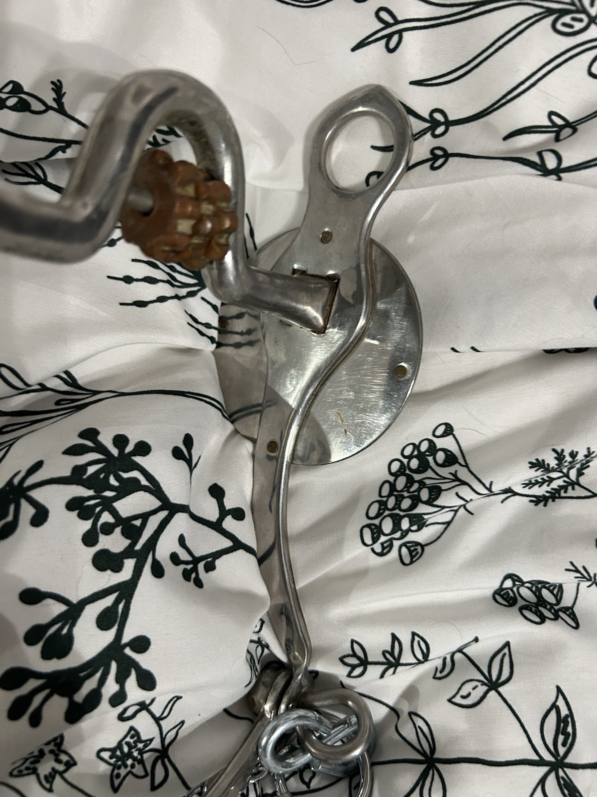 Engraved Western Nickle Silver Concho Horse Bit with Medium Port