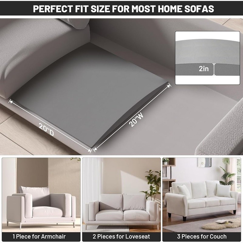 Couch Support Cushion Sagging Sofa Quick Restore Firm High-Density Foam New