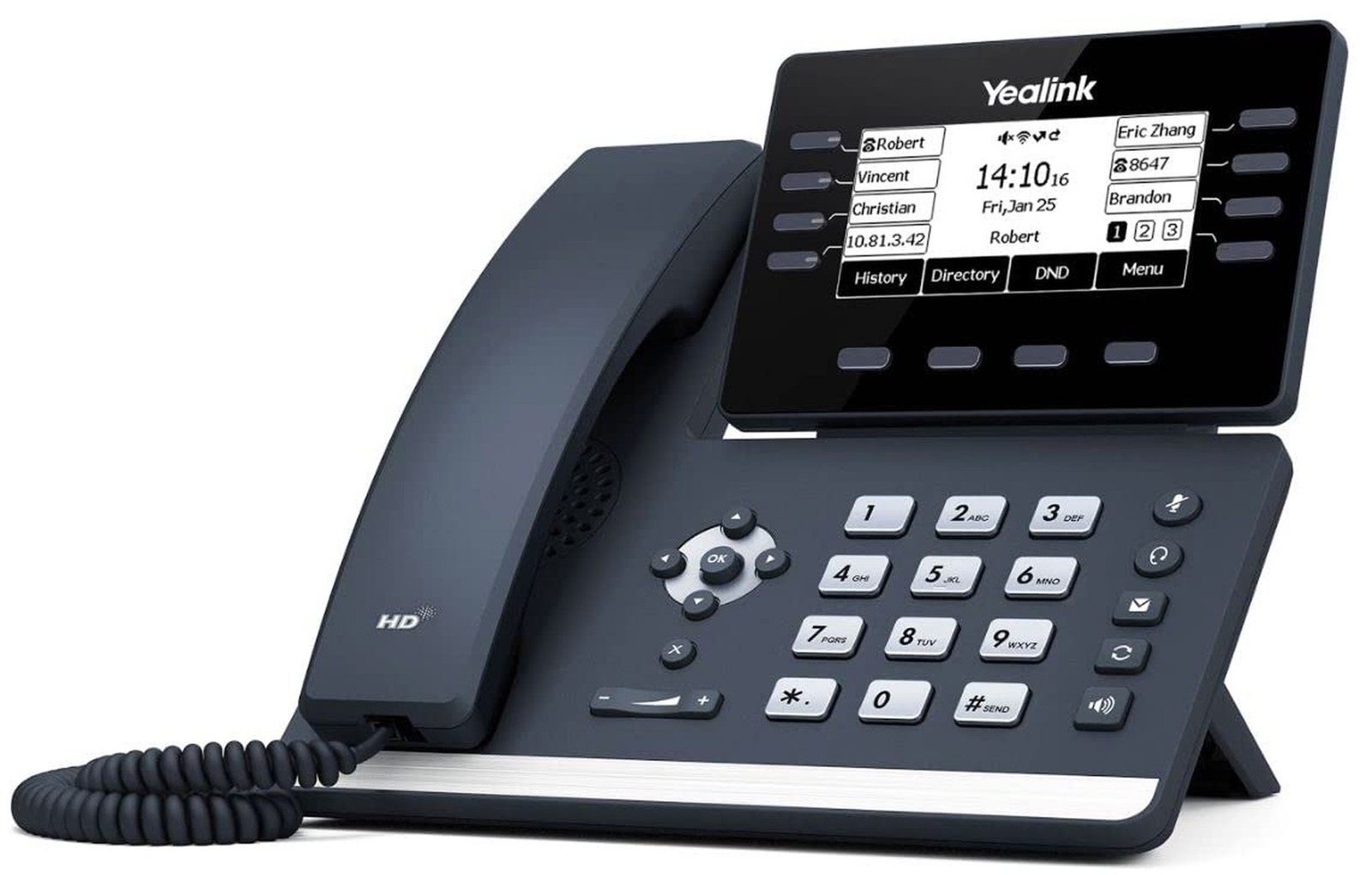 Yealink T53W IP Phone, 12 VoIP Accounts. 3.7-Inch Graphical Display. USB 2.0,...