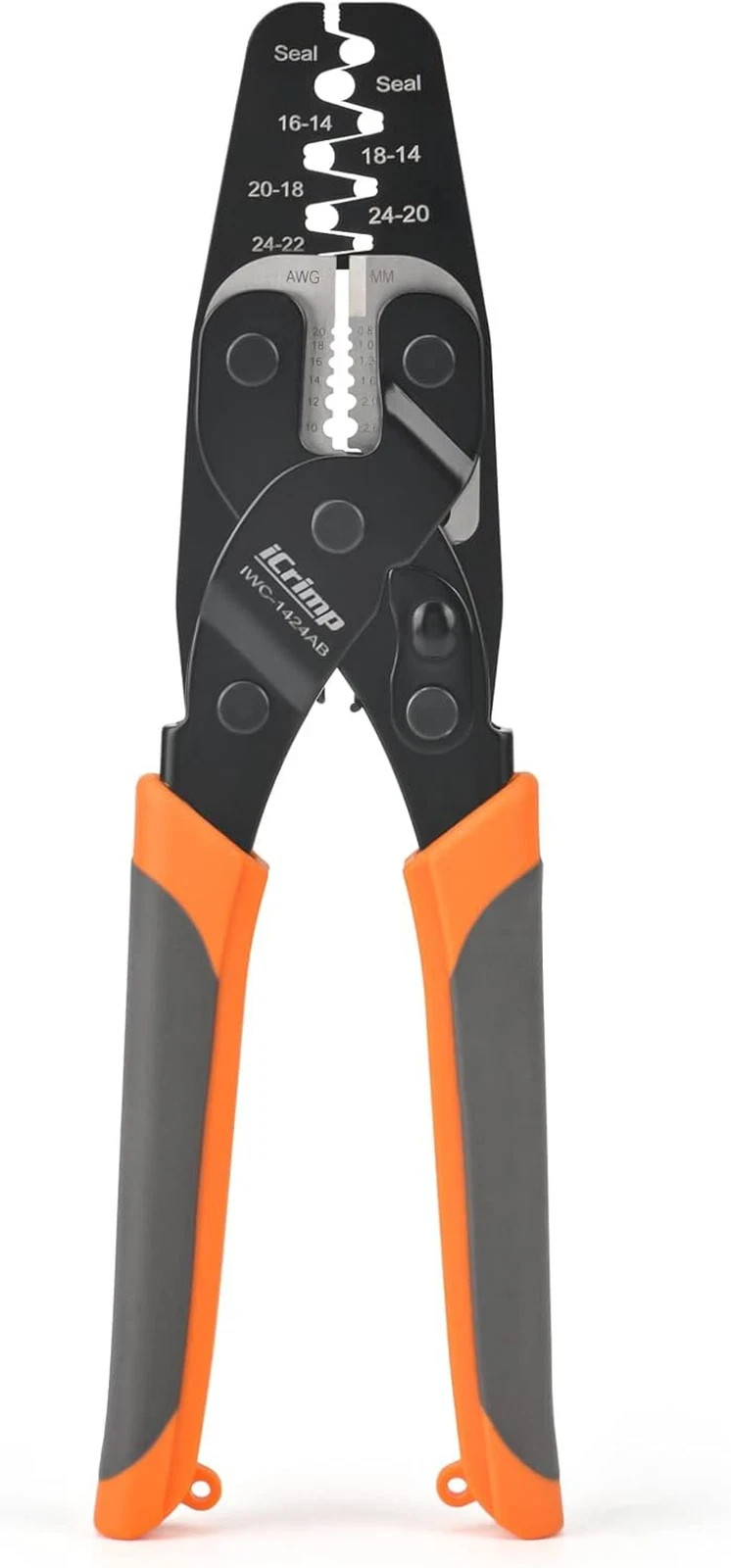 Icrimp Open Barrel Terminal& Weather Pack Terminal Crimper for AWG 24-14 with Bu