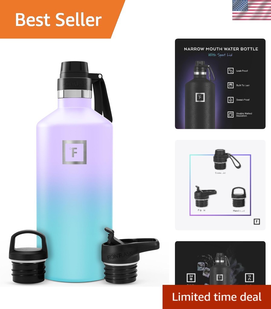 Elegant 64 oz Cotton Candy Insulated Water Bottle - BPA-Free & Leakproof Spout