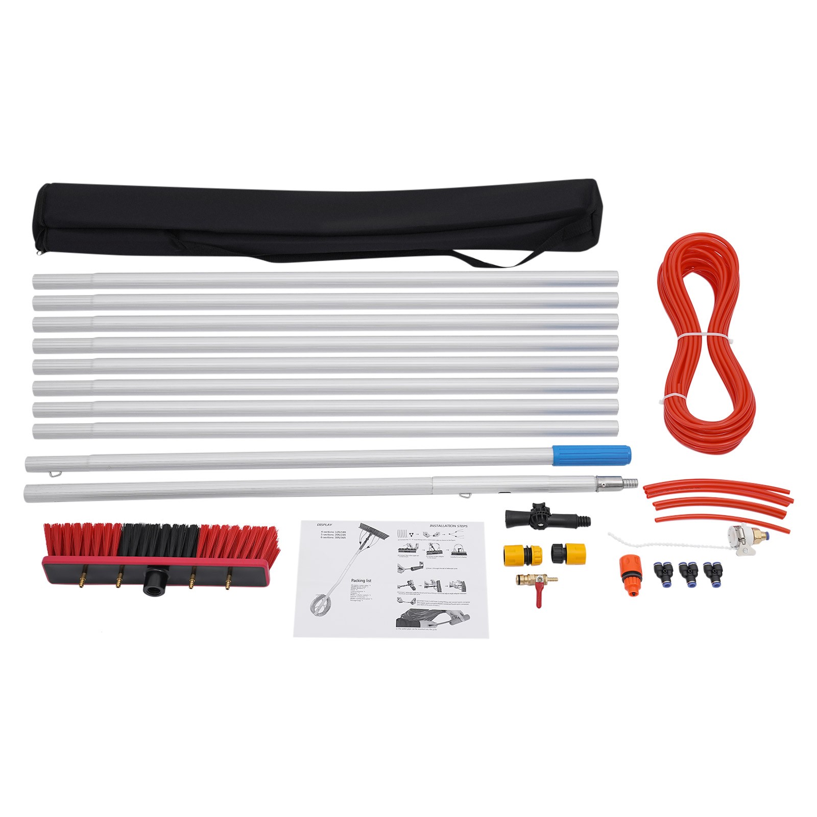 Solar Panel Cleaning Brush & Pole Kit Window Cleaner 10m Cleaning System