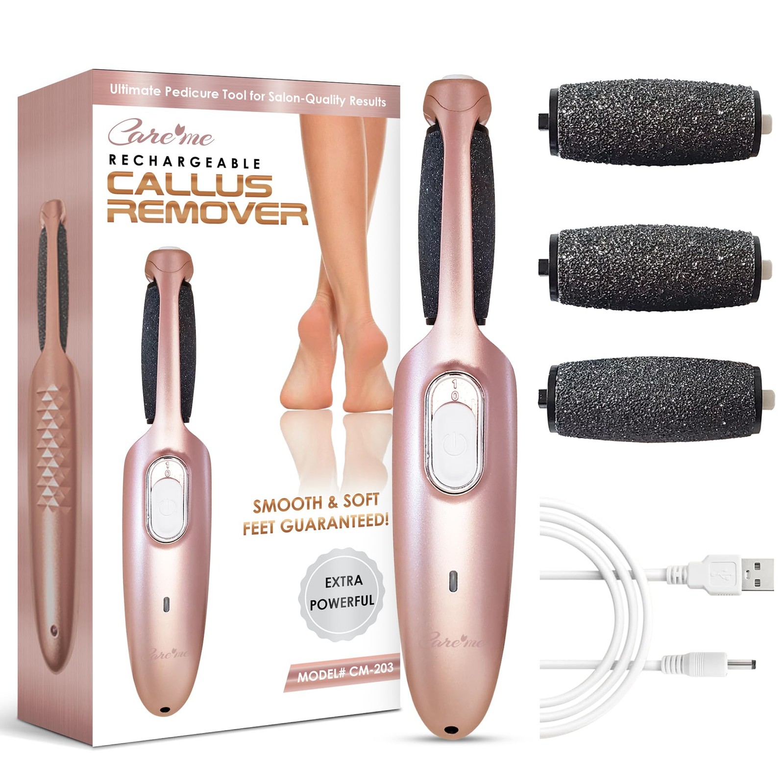 Powerful Electric Callus Remover Wand – Rechargeable Foot File, Grinder Removes
