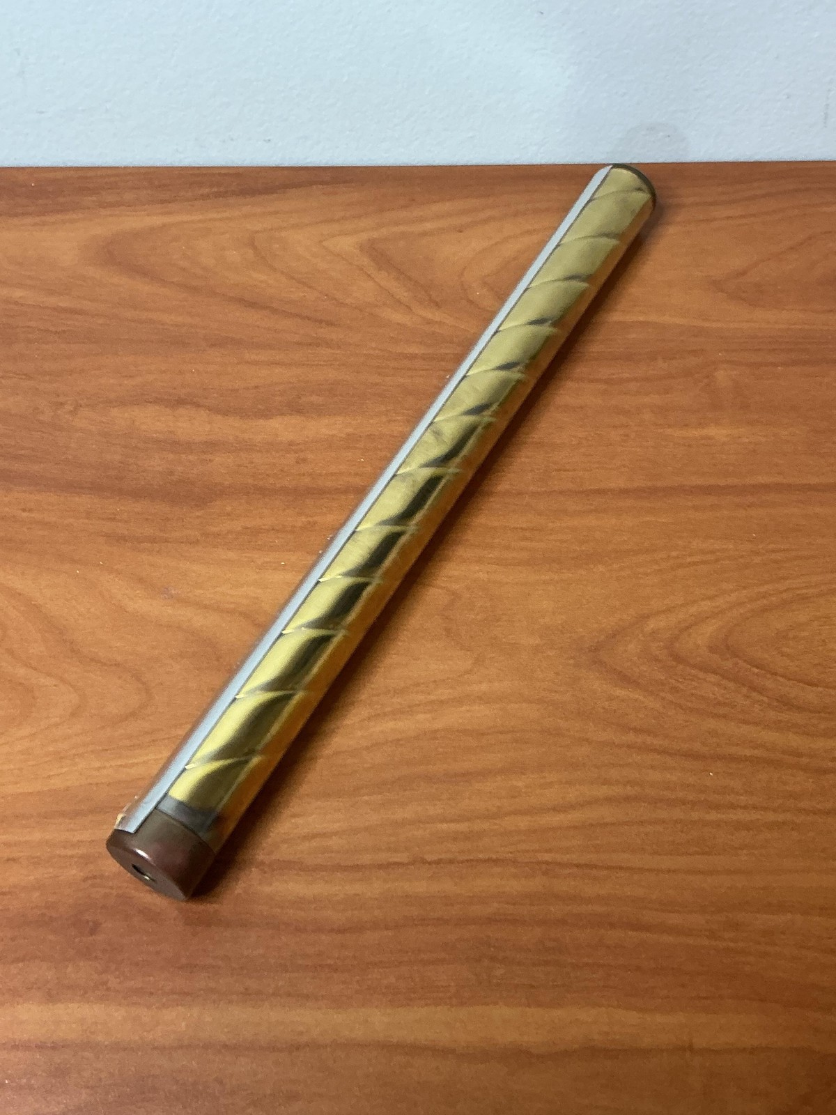 Vintage Brass Teleidoscope Kaleidoscope Optical Toy Gold Tube Spiral Design