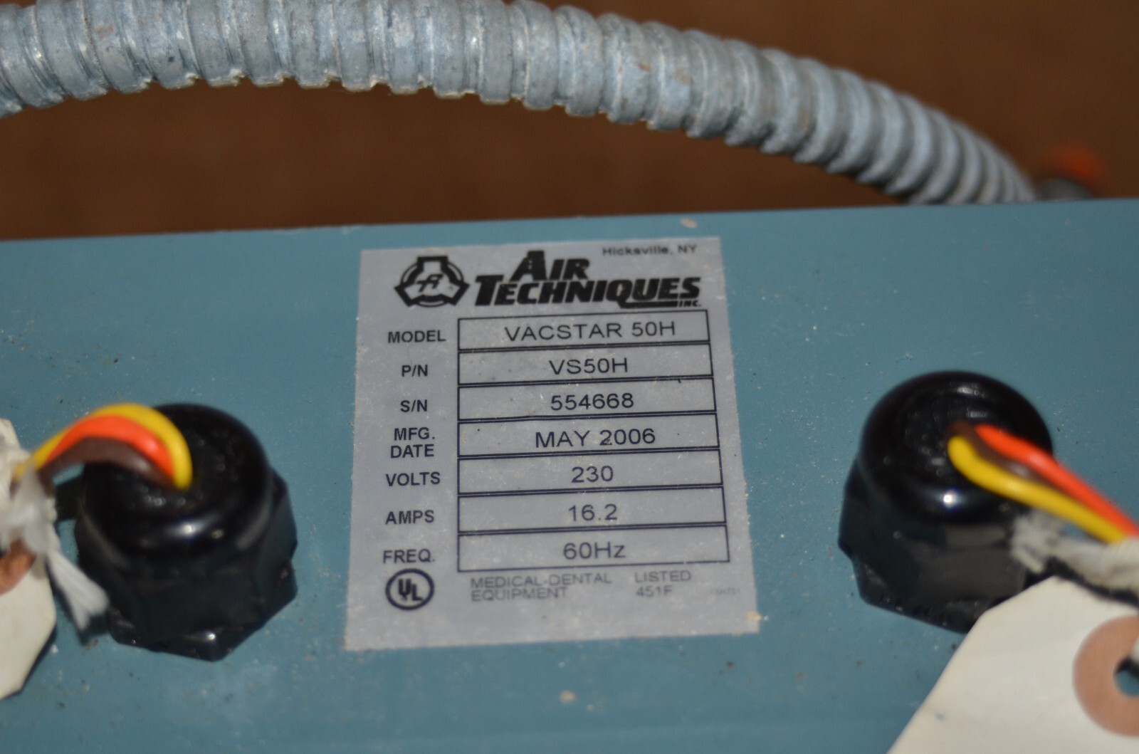Air Techniques VacStar 50H VS50H Dental Vacuum Pump Control Panel