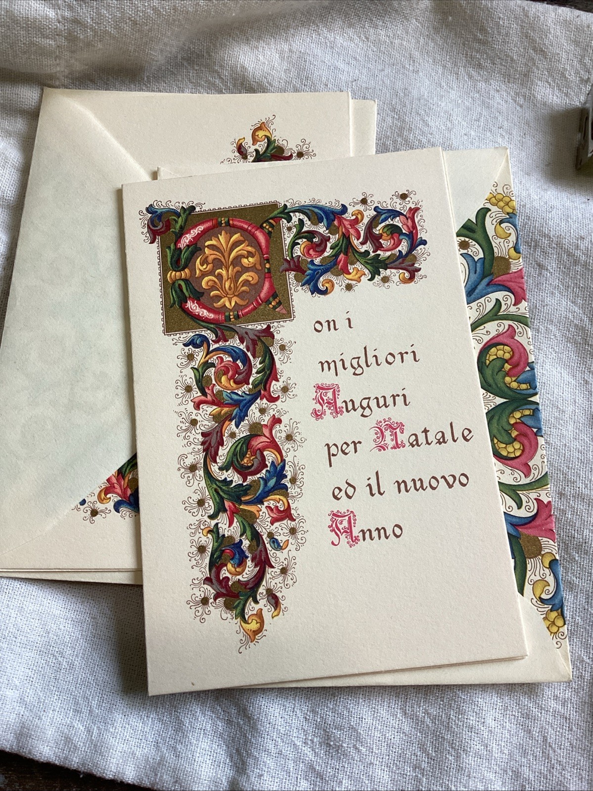 G. Serraglini Firenze Christmas Greeting cards NEW MADE IN ITALY - SET OF 2