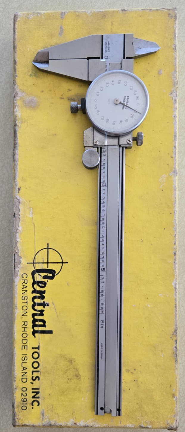 Central Tools Dial Caliper 0-6”, #6422 With Original Case and Box