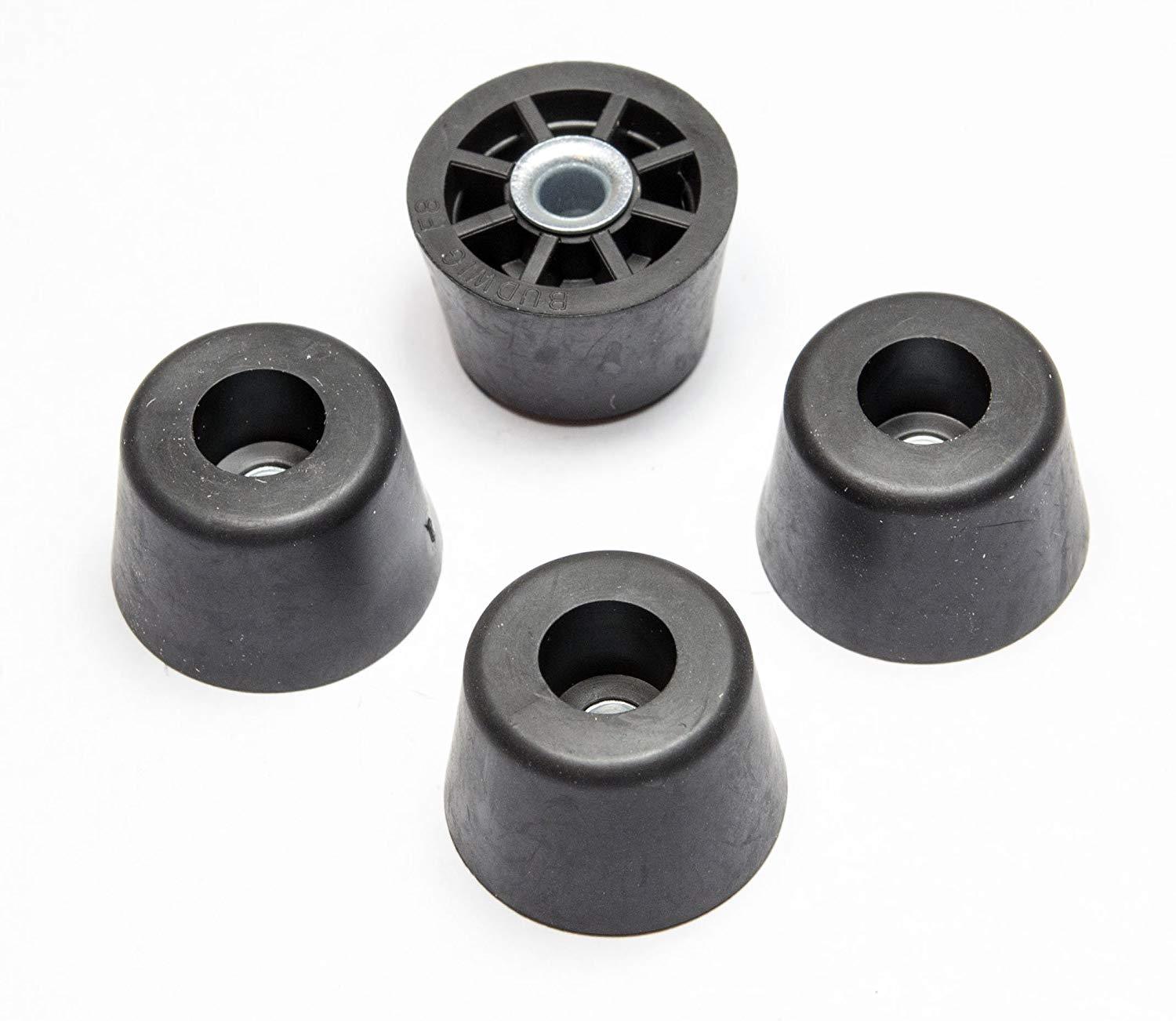 4 MEDIUM EXTRA TALL ROUND RUBBER FEET  .625H x .932W   FURNITURE CHAIRS -US MADE