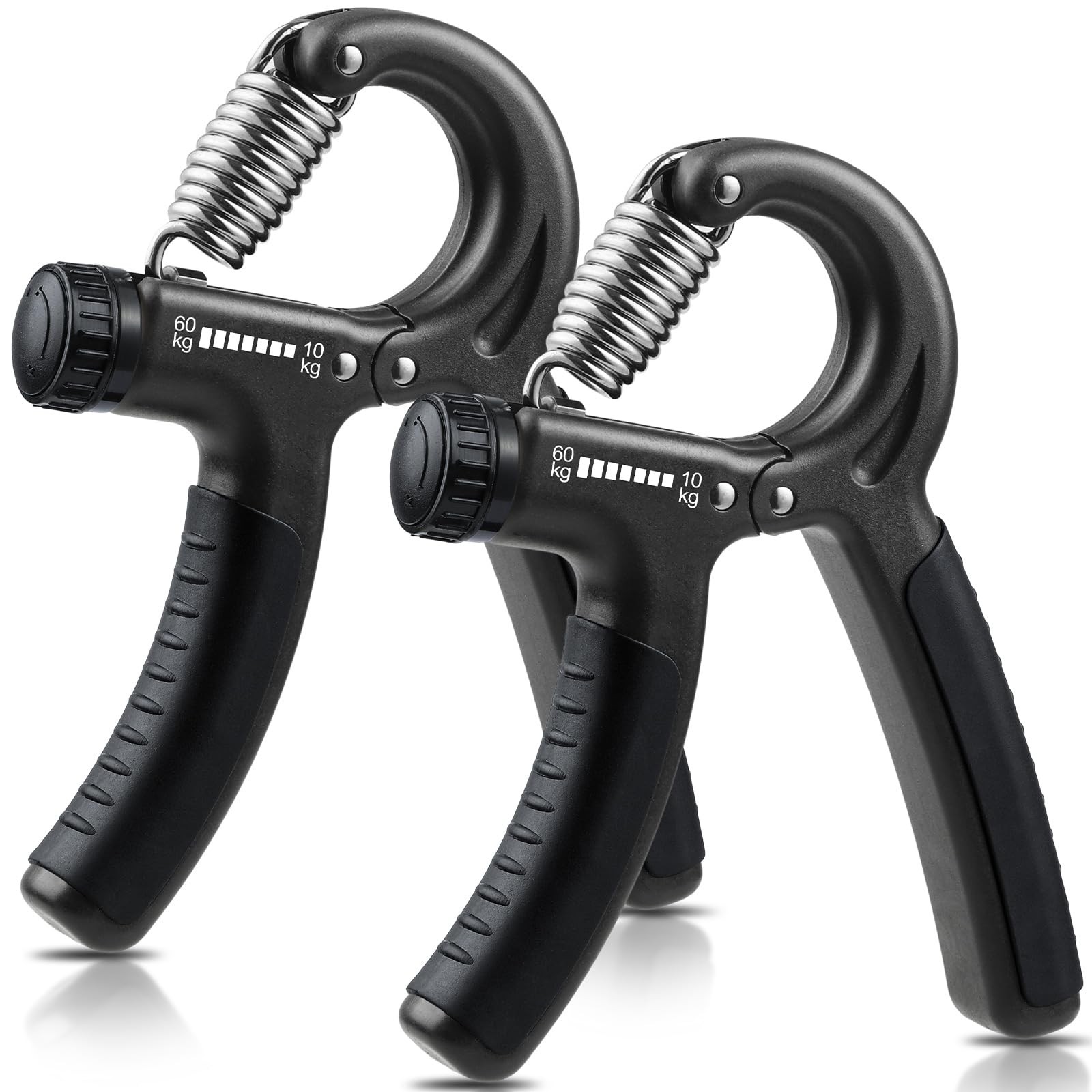 Grip Strength Trainer 2 Pack Adjustable 22-132LB Non-Slip Hand Exerciser Rehab
