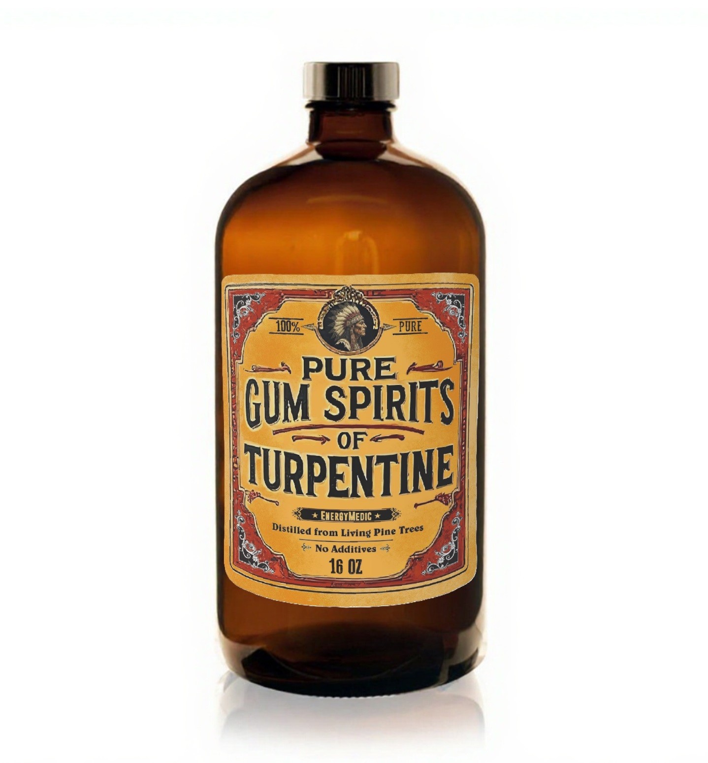 Pure Gum Spirits of Turpentine 100%  16 oz  - By EnergyMedic