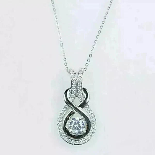 2Ct Round Cut Lab Created Diamond Women's Flower Pendant 14K White Gold Plated