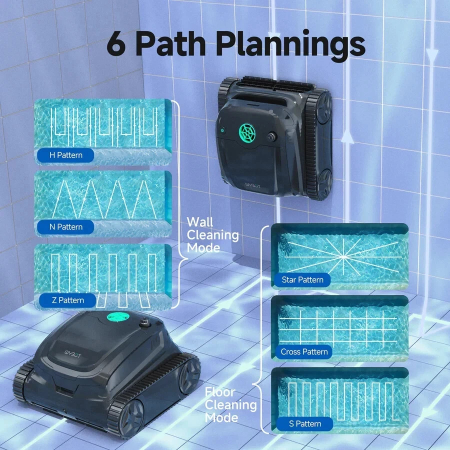 WYBOT S2 Cordless Robotic Pool Cleaner, 210 Mins Runtime, 90W Powerful Suction