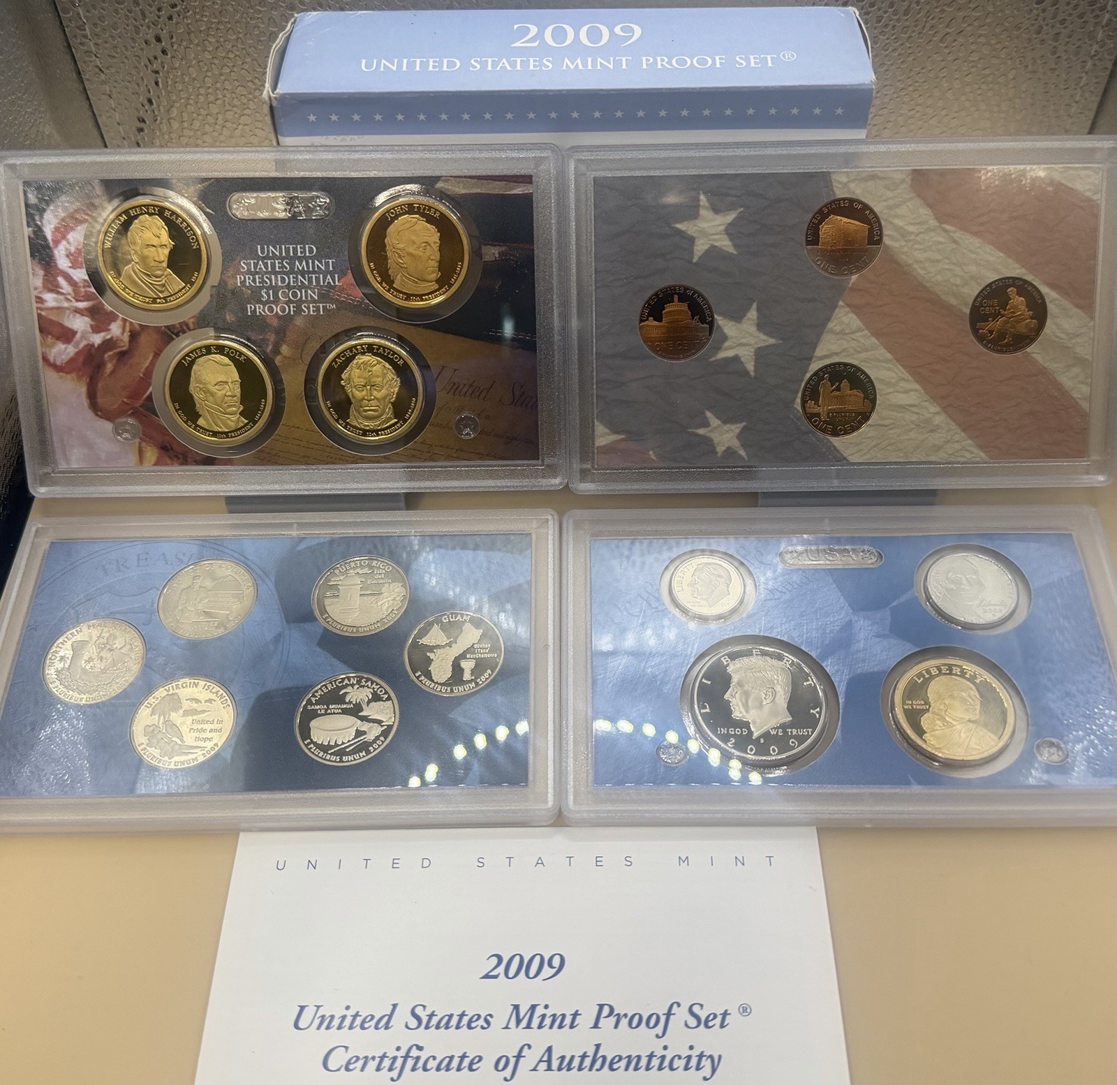 2009 US Mint Clad Proof Set OGP Box & COA Complete 18 Coin Proof Collection