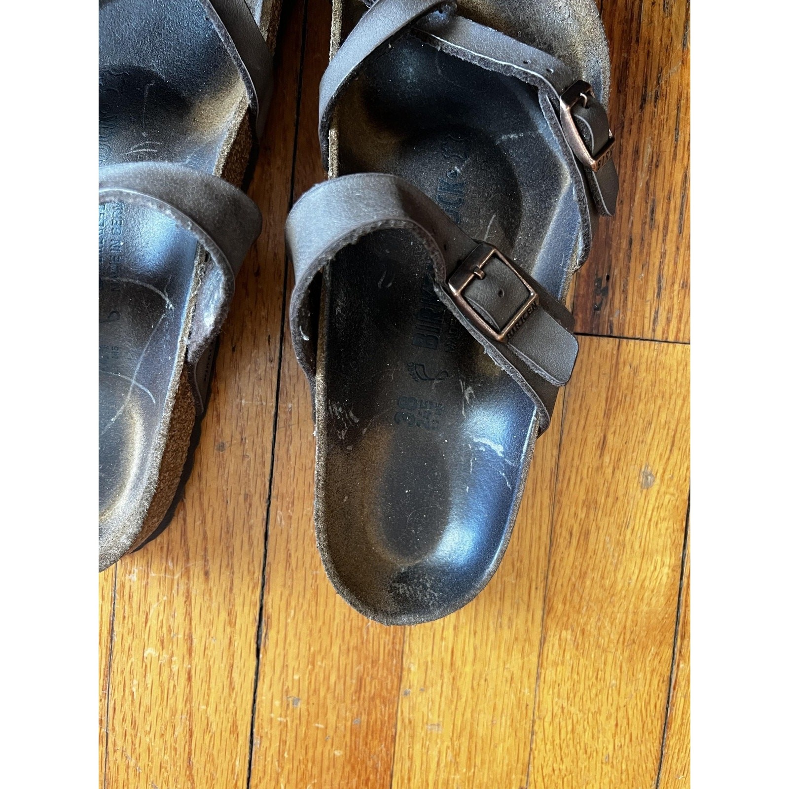 Birkenstock Mayari Shoes Womens Size 7.5 EU 38 Brown Leather Strappy Sandals