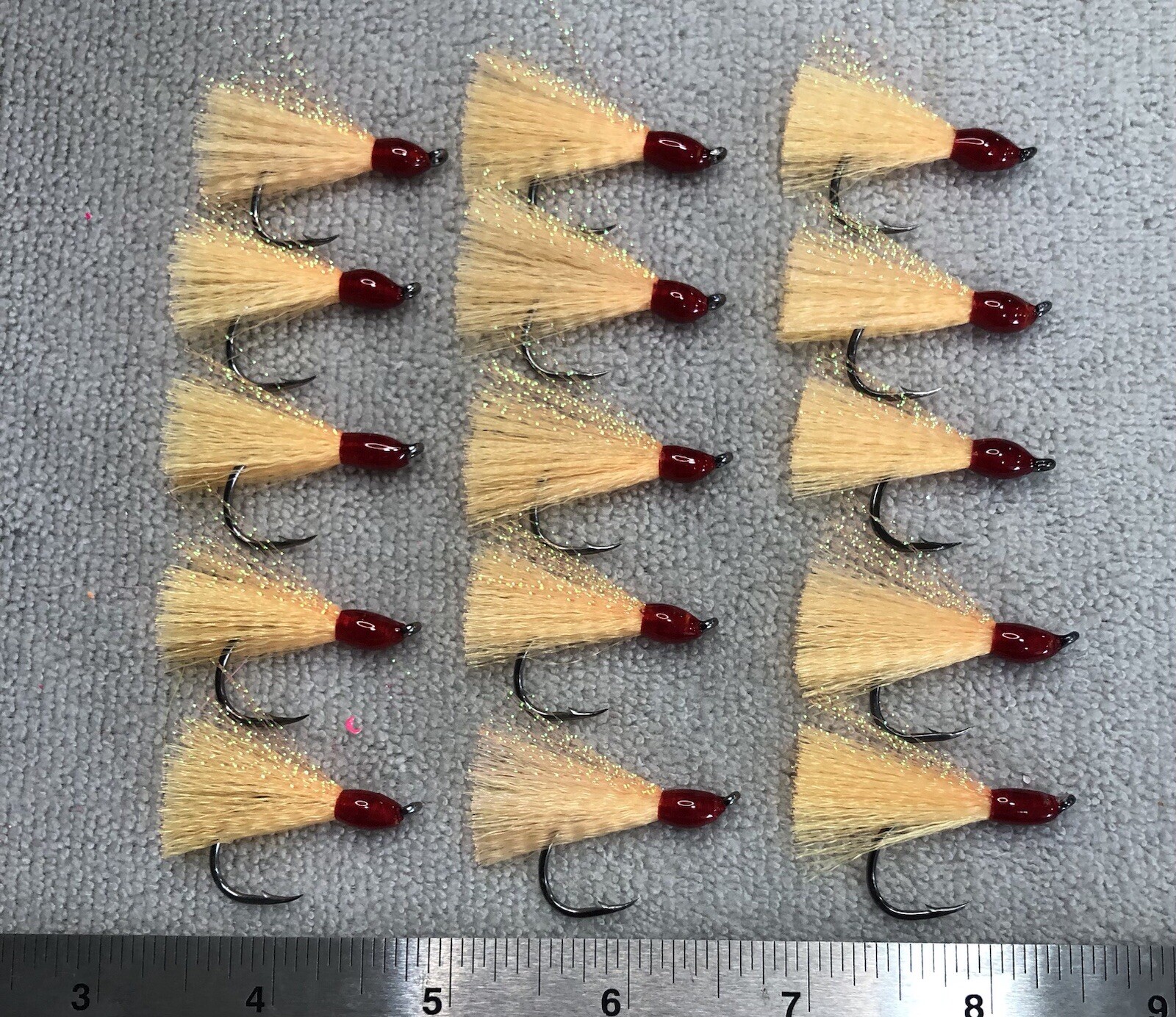 15   Orange Pompano Jig Teasers. Hook Size 2/0