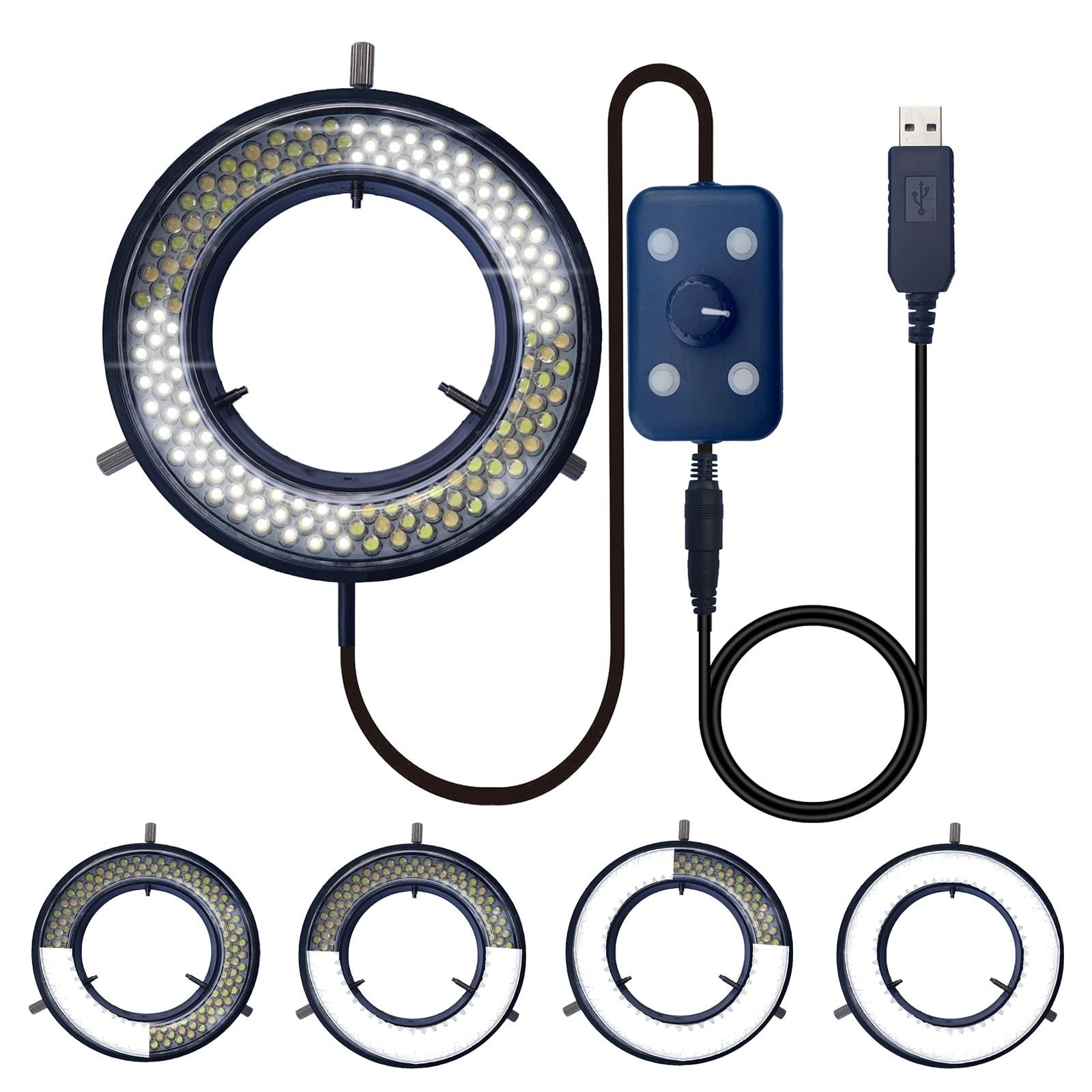 Microscope Ring Light Source Adjustable Illuminator for Lab Stereo Microscope &