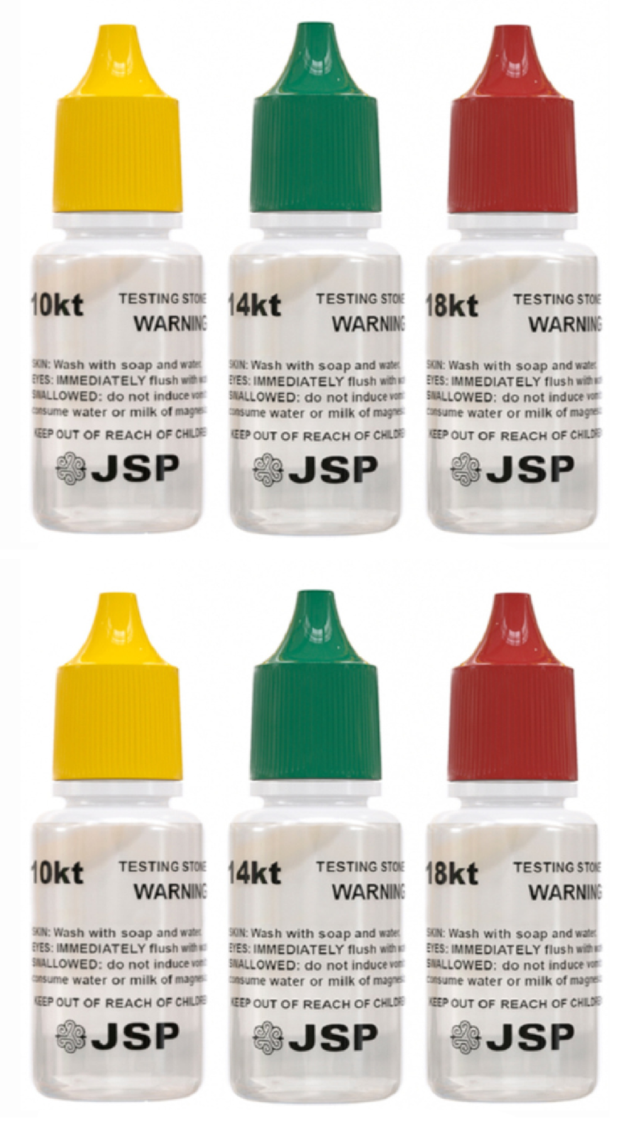 6 Bottles Gold Testing Kit 10k 14k 18k Solution Acids Test Authenticity Detector