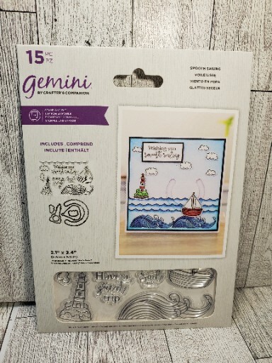 CSD2 Crafters Companion Smooth Sailing Ocean Penny Slider Stamp & Die 15pc Set