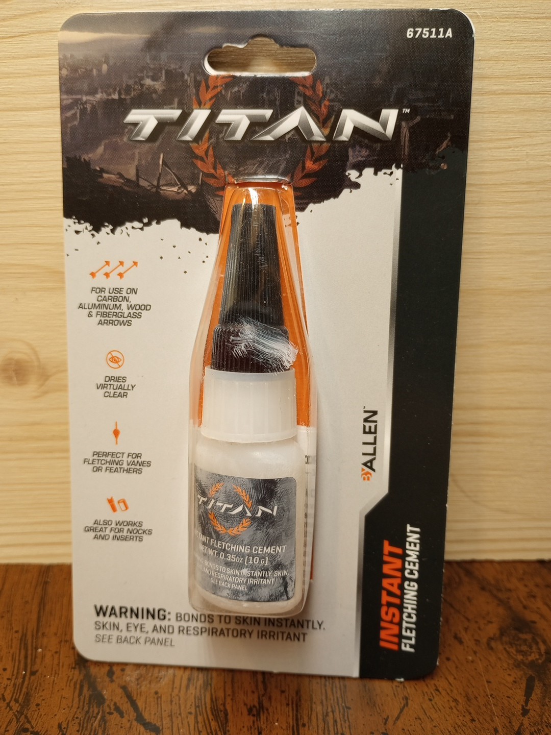 Titan Allen Instant Fletching Cement, Arrow Repair, Archery, Bow Hunting, NIP