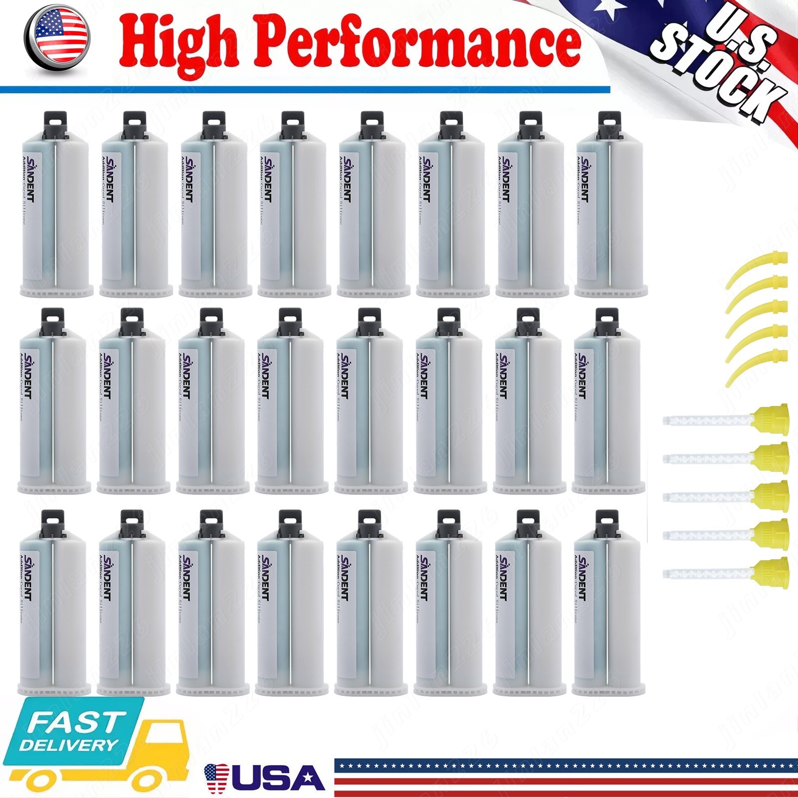 24Pc Heavy Body Fast Rapid Set Dental Impression Material 50mL Cartridge VPS PVS