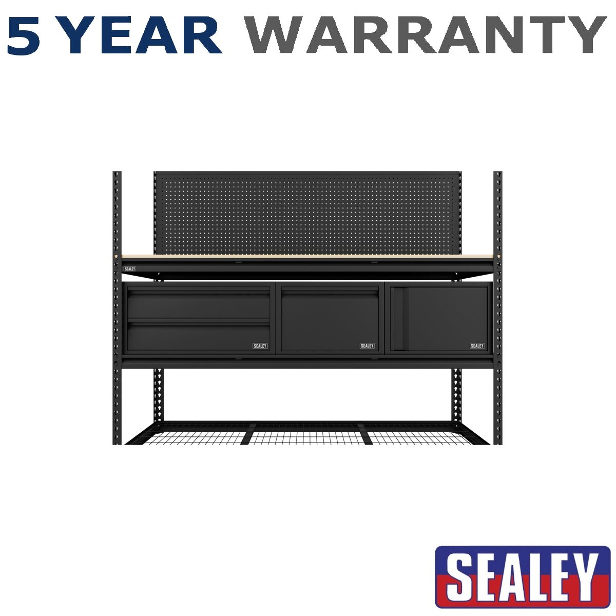 Sealey Heavy-Duty Modular Workbench & Racking Kit with 3 Storage Units