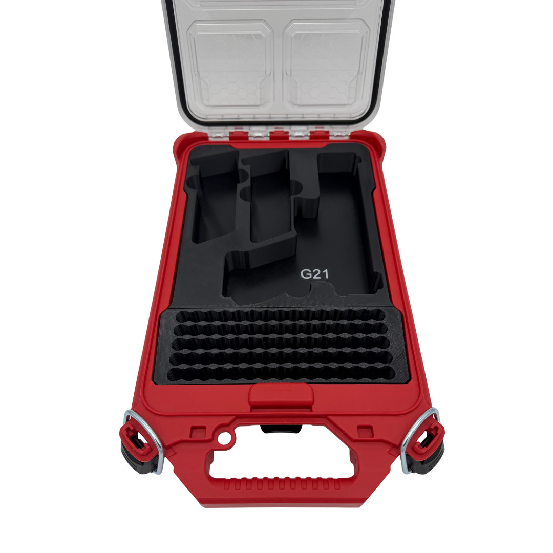 Glock 21 Insert for Milwaukee Packout – Holds 2 Mags + 75 Rounds