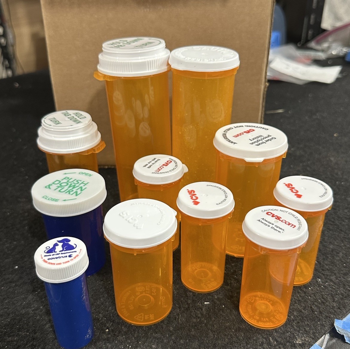 Empty Prescription Rx Pill Bottles Mostly Amber Craft Storage