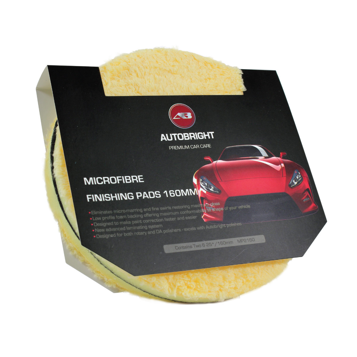 Microfibre Finishing Pads 160mm 6 inch 2 Yellow Machine Polishing Car Detailing