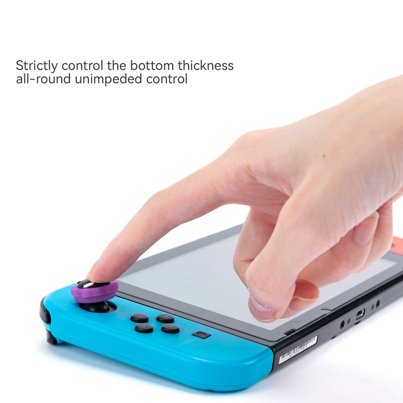 4PCS Thumb Grip Analog Stick Caps for Switch/ Switch OLED Luminous Purple Devil