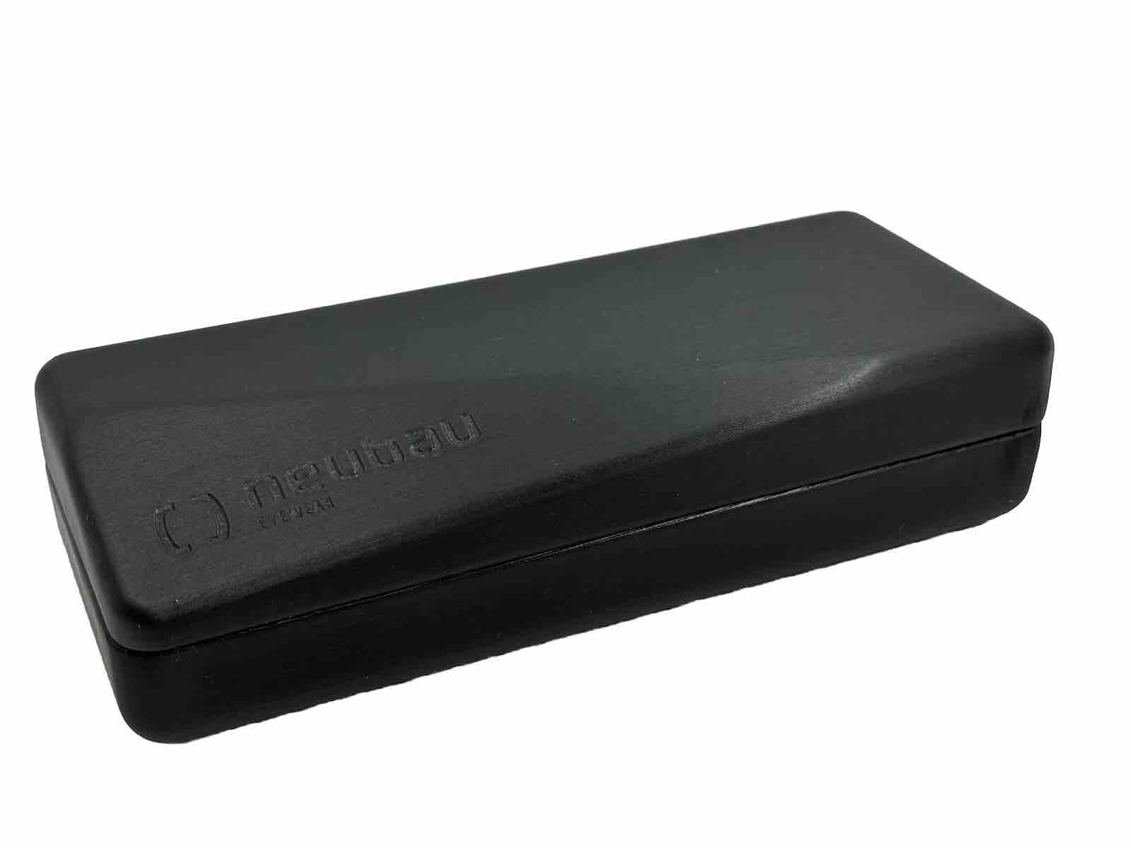 NEW Neubau Eyewear Black Hard Clamshell Eyeglasses Case With Microfiber Cloth