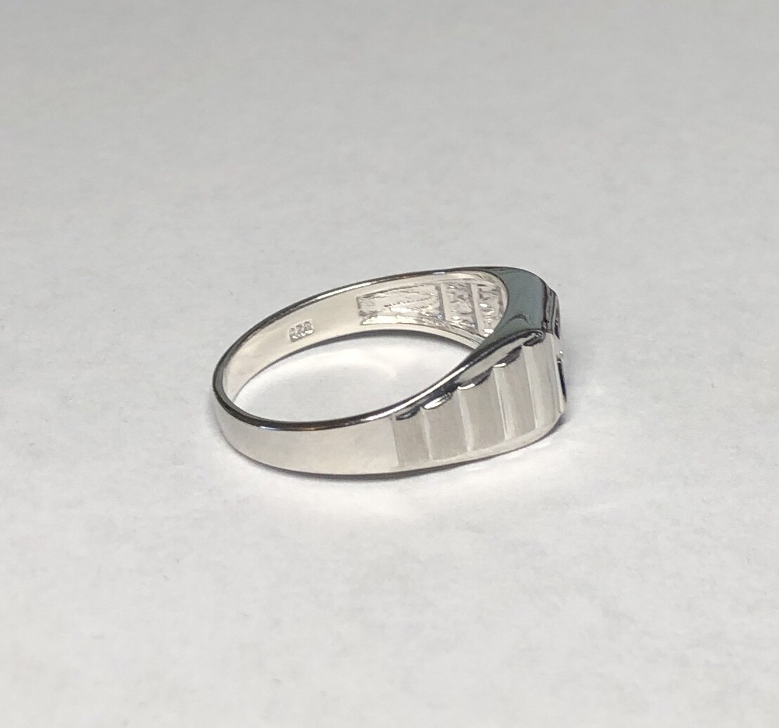 Sterling Silver Genuine Diamond Man's Solitaire Ring