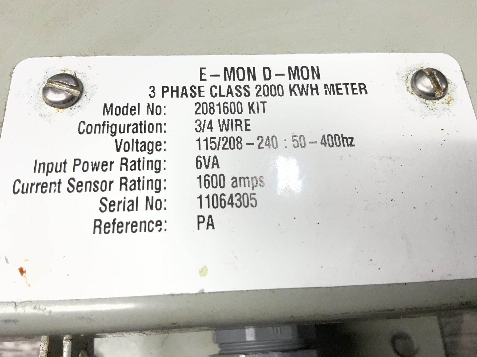 E-Mon D-Mon 3 PHASE Class 2000 Load Profiling 2081600 KIT #314A150PR2